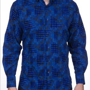 Blue Checks and Grids Abstract - Visconti Shirt
